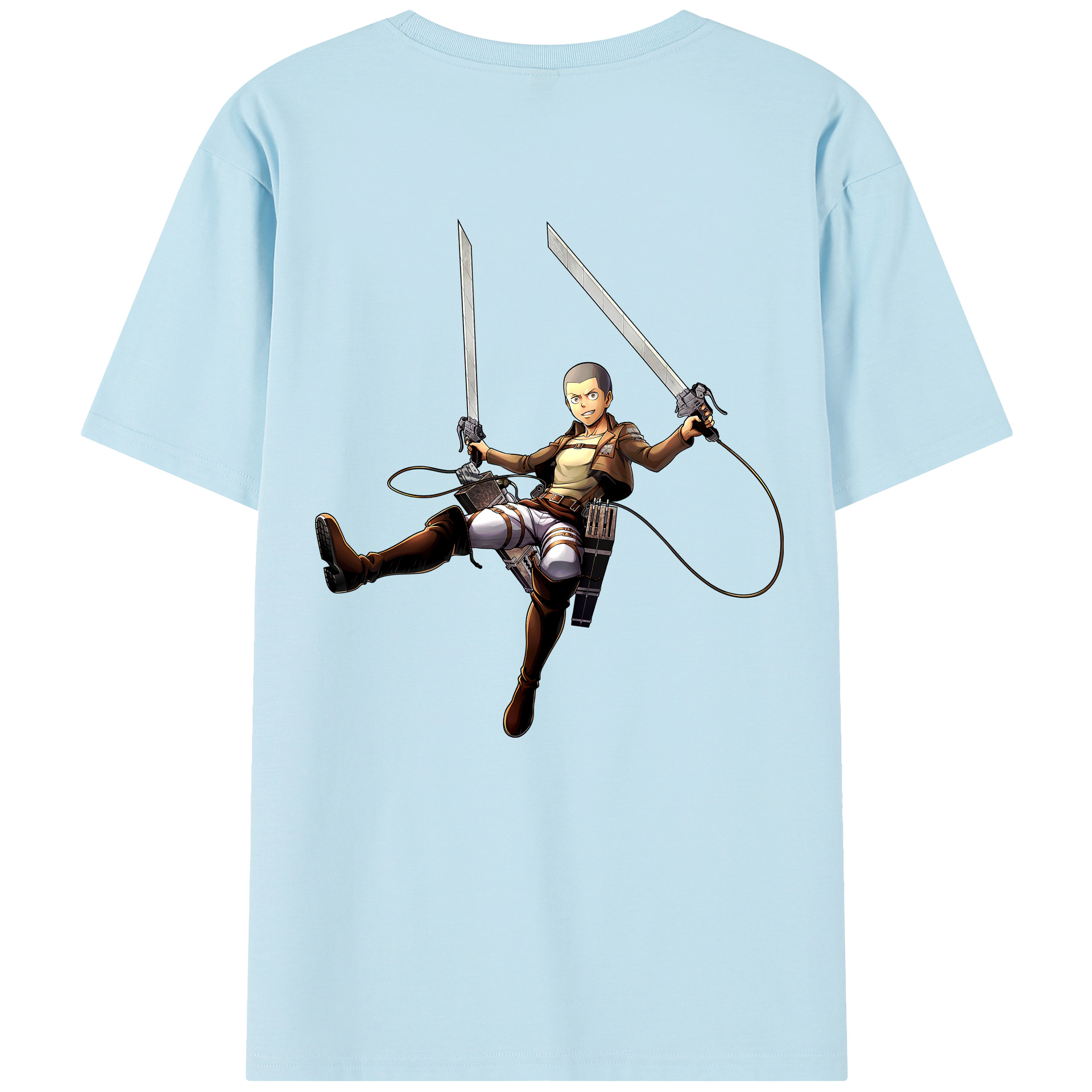 （画像用） 進撃の巨人 コニー·スプリンガー Attack on Titan Connie Springer 綿100％半袖Tシャツ（背面プリント）